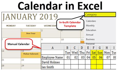 Calendar In Excel How To Use Calendar In Excel