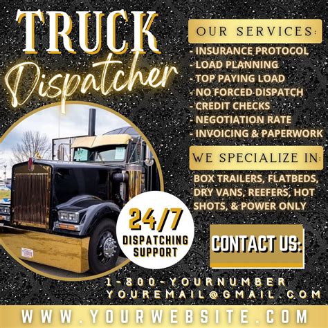 Truck Dispatcher Flyer Diy Trucking Dispatchers Service Etsy