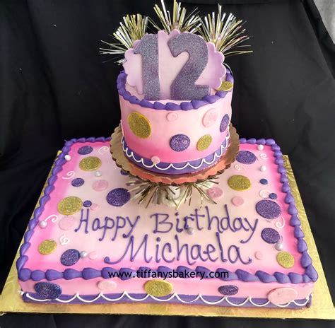 Half Sheet Cake With 6 Round Birthday Tiffanys Bakery
