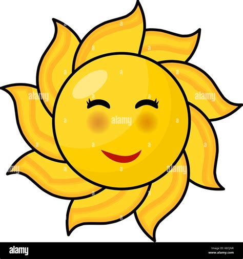 cartoon sun vector symbol icon design beautiful illustration isolated on white background stock