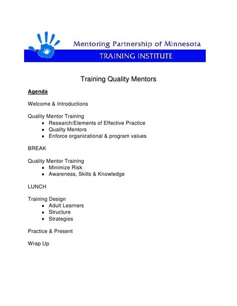 Training Quality Mentors Handouts