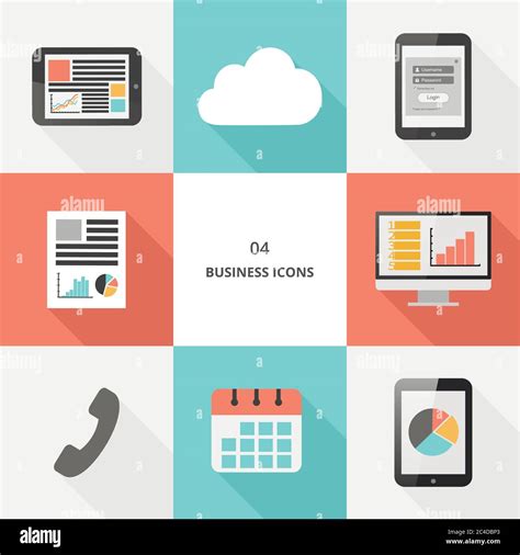 Set 04 Flat Design Business Icons Vector Illustration Stock Vector