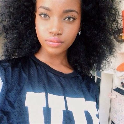 Afro And Septum Piercing Septum Piercing Black Girl Girls With Nose