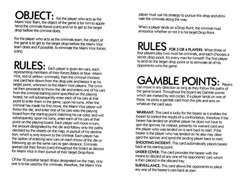 Game Board Rules Template