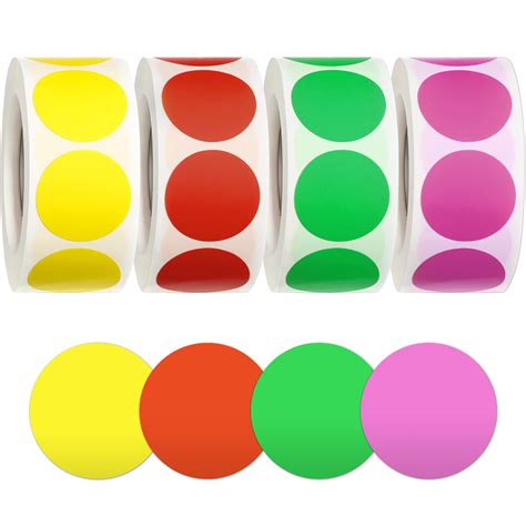 Buy 2000 Pieces Dot Stickers Colored Circle Round Removable Color Code