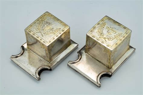 131 A Pair Of Silver Tefillin Covers J Greenstein