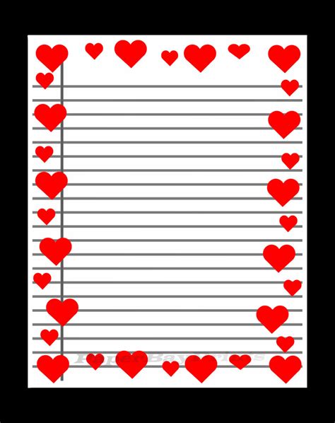 See more ideas about borders for paper, printable border, borders and frames. Printable Lined Paper With Heart Border Red Hearts Design ...