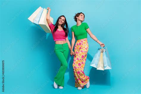 Full Size Body Photo Of Funky Two Girls Lesbians Summer Clothes Vacation Preparing Season