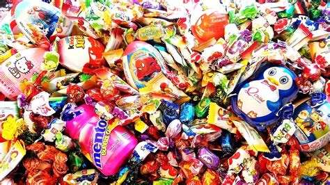 Big Bags Of A Lot Of Candy With Candies From The 60s And Surprise Eggs