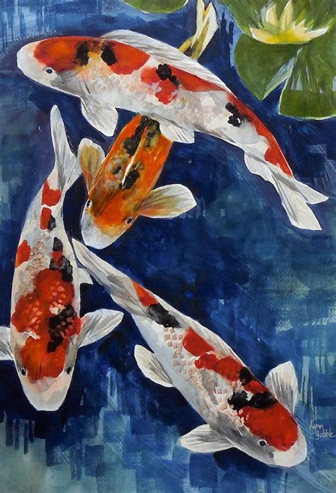 Original Watercolor Painting Koi Art Koi Fish Koi Pond Japanese Koi
