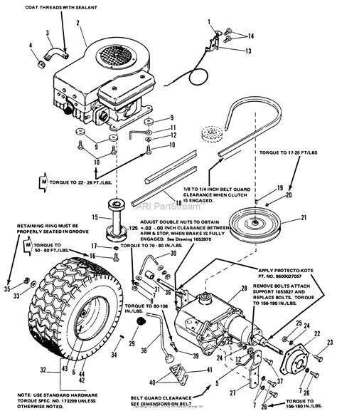 Simplicity 1690174 4108 8hp Gear W 36 Mower And 36 Rotary Mower Parts Diagram For Engine