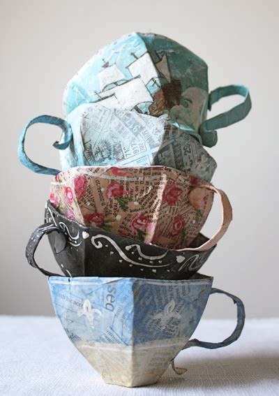 Paper And Ink Paper Mache Teacups