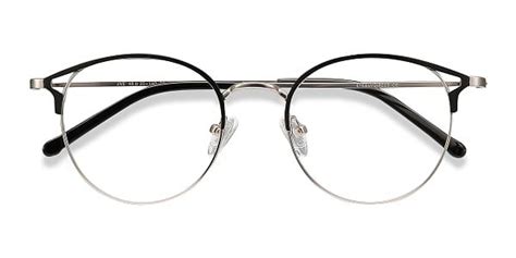Jive Round Black And Silver Glasses For Women Eyebuydirect Eyebuydirect Black Glasses Frames