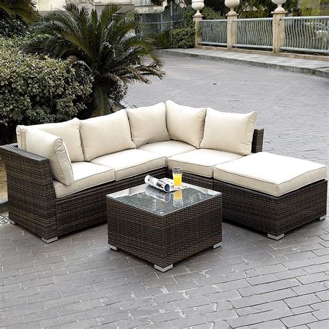 Giantex Pc Wicker Rattan Outdoor Sectional Sofa Set