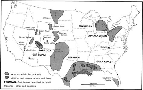 Map Showing Rock Salt Deposits In The United States Download