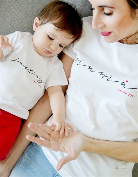 Camiseta Personalizada MamÁ E Hijo O Hija A Juego Camiseta Etsy Baby