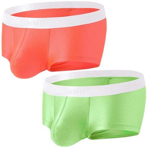 Buy Sexy Mens Bulge Enhancing Underwear Ice Silk Big Pouch Boxer Briefs