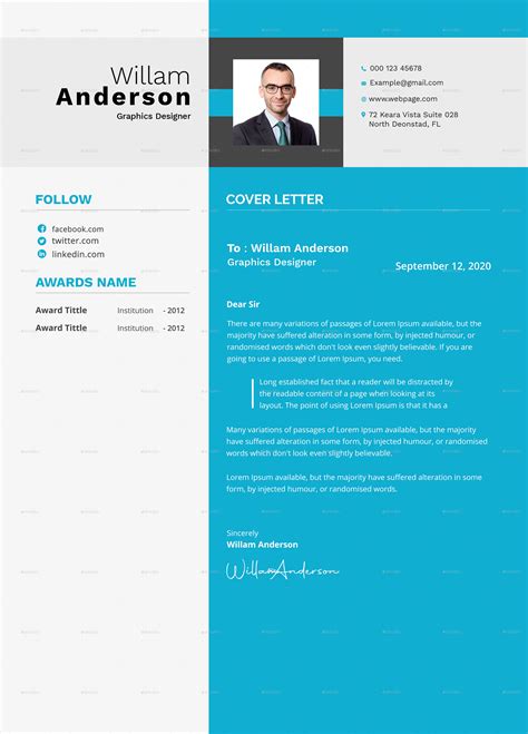 Resume Template By Graphicspoint21 Graphicriver