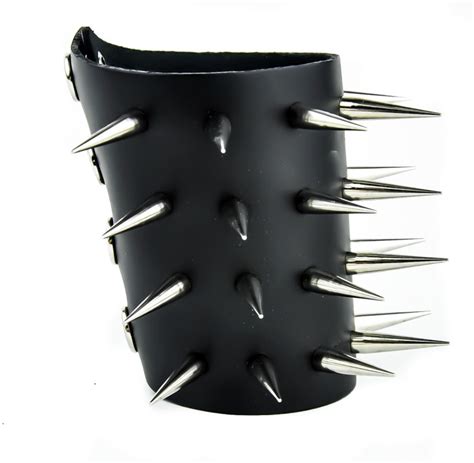1 12 Tall Spike Leather Wristband 4 Wide Armband Heavy Black Death