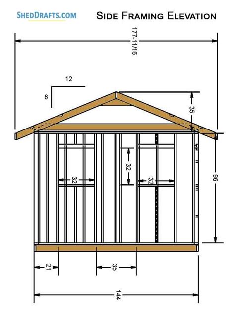 12×20 Gable Storage Shed Plans Blueprints For Erecting A ...