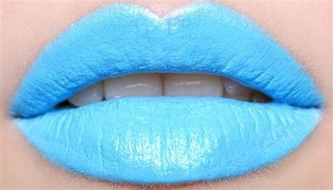 A Womans Lips With Blue Lipstick