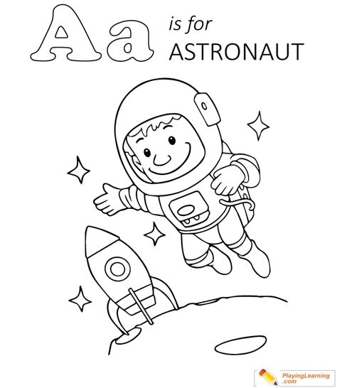 A Is For Astronaut Coloring Page 03 Free A Is For Astronaut Coloring Page