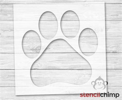 Paw Stencil Large Paw Print Stencil Dog Paw Cat Paw Pet Etsy