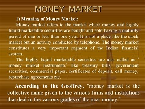 Ppt On Money Market 1