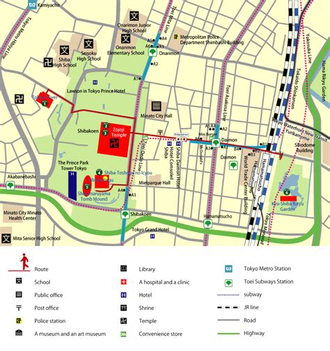 Route Map Minato City Course Tokyo Cultural Heritage Map