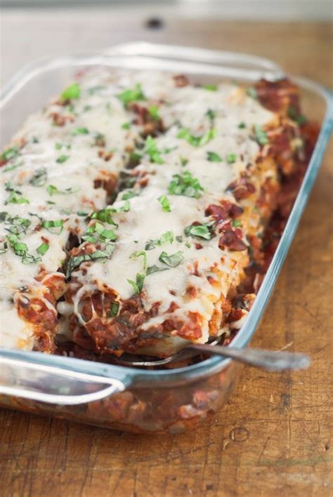 Mozzarella and ricotta cheese are mixed with mushrooms. Vegetarian Lasagna Roll-Ups With Butternut Squash, Spinach ...