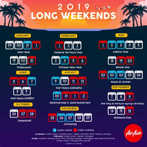 Long Weekends For Malaysia 2019 Little Chumsys Blog
