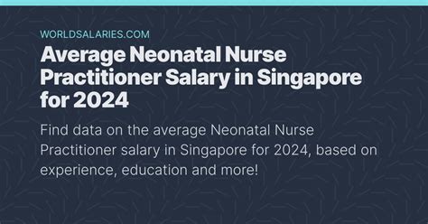 Average Neonatal Nurse Practitioner Salary In Singapore For 2022