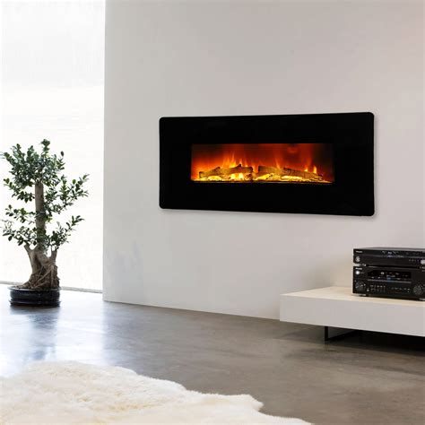 36in 1400w Electric Fireplace Btmway Wall Mounted Fireplaces Heater
