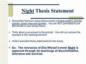 night by elie wiesel essay conclusion