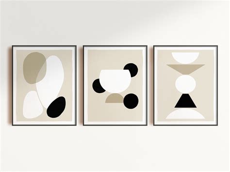 Neutral Wall Art Set Of 3 Prints Printable Abstract Painting Etsy