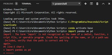 Python Problem With Powershell In Vscode Using Python From Anaconda