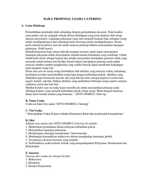 Maka dari itulah para pelaku usaha yang. Contoh Proposal Penawaran Catering Ke Sekolah - Aneka ...