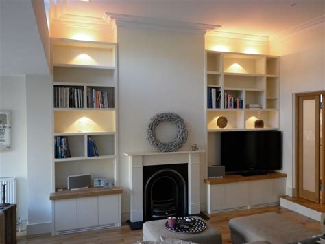 Bespoke Alcove Shelves And Cupboards Each Side Of A Traditional