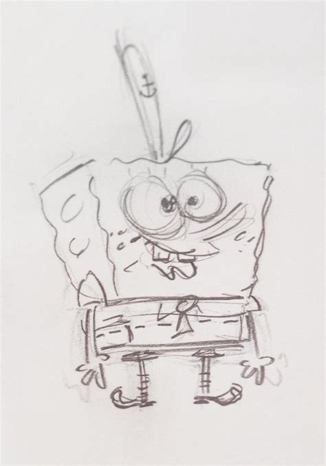 The Art Of Spongebob On Twitter A Rare Drawing Of Spongeboy From