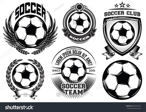 Set Soccer Football Badge Logo Design Stock Illustration 248193244