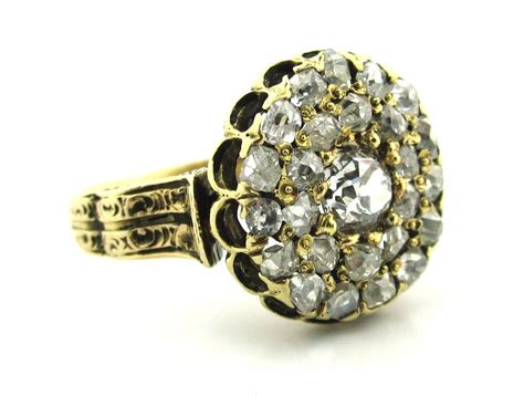 Victorian Era Cluster Ring Vintage Cluster Ring Stone Cuts Boutique