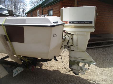 16ft Hydro Vee Boat Trailer With Chrysler Motor 90hp New Seats