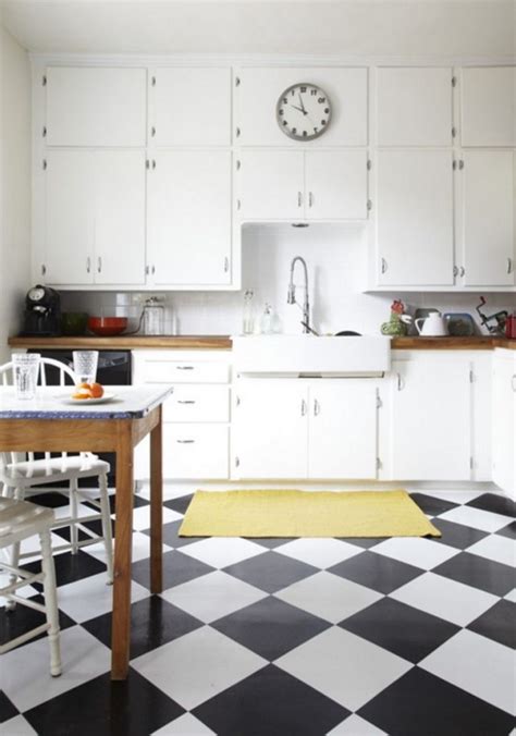 40 Elegant Black And White Floor Tile For Your Kitchen Design Page