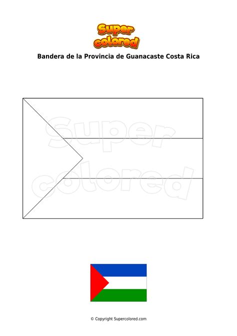 Dibujo Para Colorear Bandera De La Provincia De Guanacaste Costa Rica