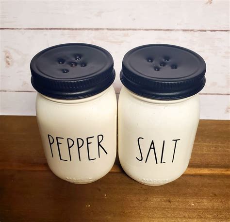 Farmhouse Mason Jar Salt And Pepper Shakers Etsy