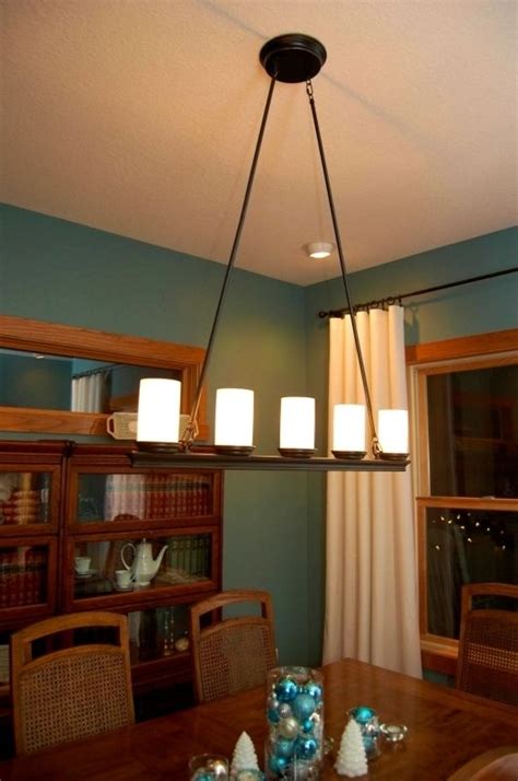 An adjustable cord makes hanging the unit over a dining table or front entry an easy task. Brushed Nickel Dining Room Light Fixtures V34 | Dining ...