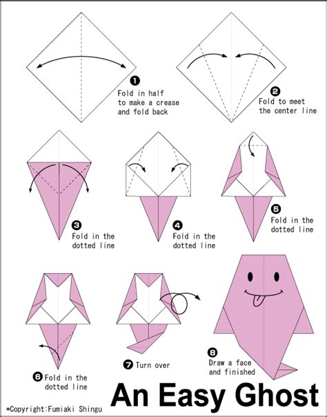 Origami An Easy Ghost Easy Origami Instructions For Kids