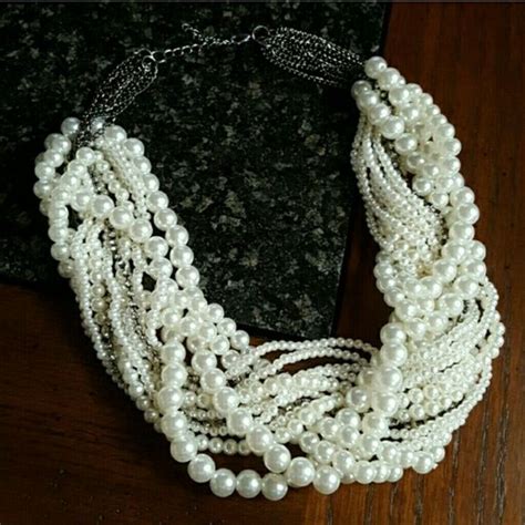Chunky Braided Pearl Statement Necklace Pearl Statement Necklace