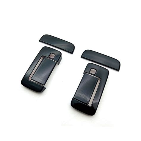 Pcs Glossy Black Exterior Side Door Handle Frame Cover Trim With Smart