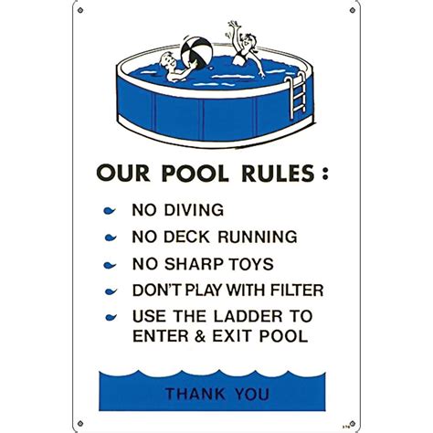 Poolmaster Residential Or Commercial Swimming Pool Signs Above Ground